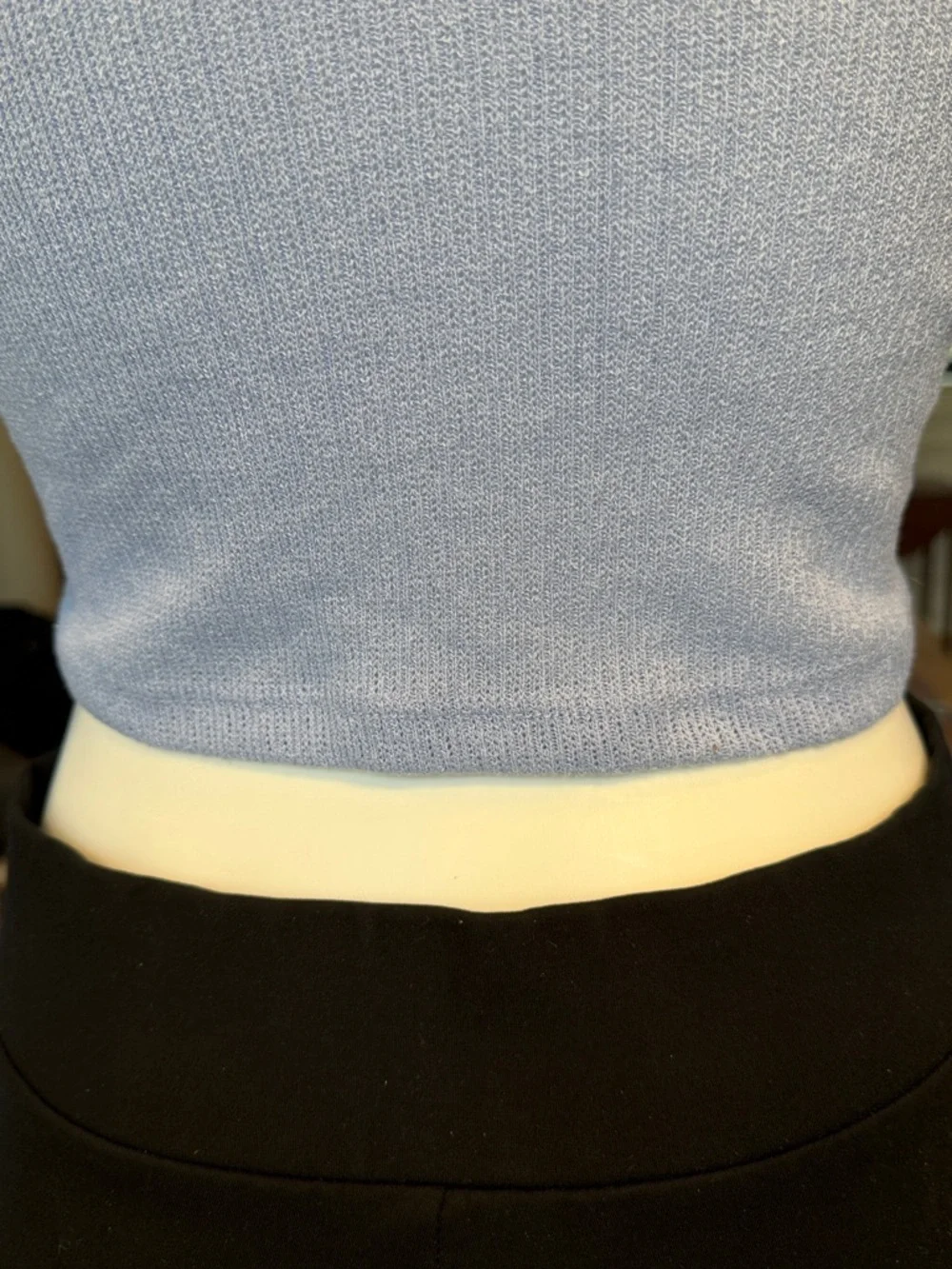 Zara Y2K Minimalist Lightweight Knit Sweater Blue Cropped Top (VGUC)